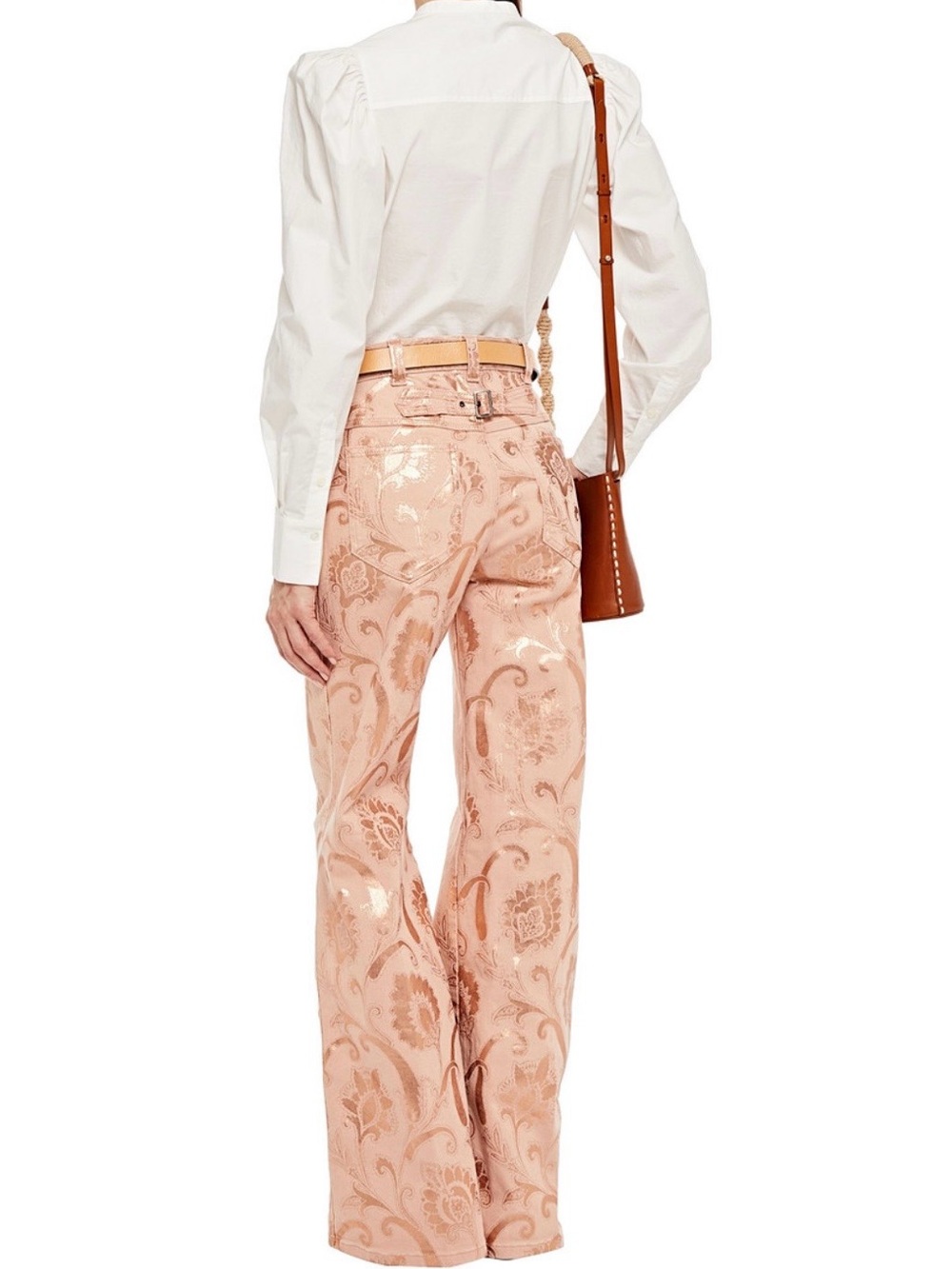 ETRO Milano‎ Metallic Rose Gold Signature Carpenter Jeans 30